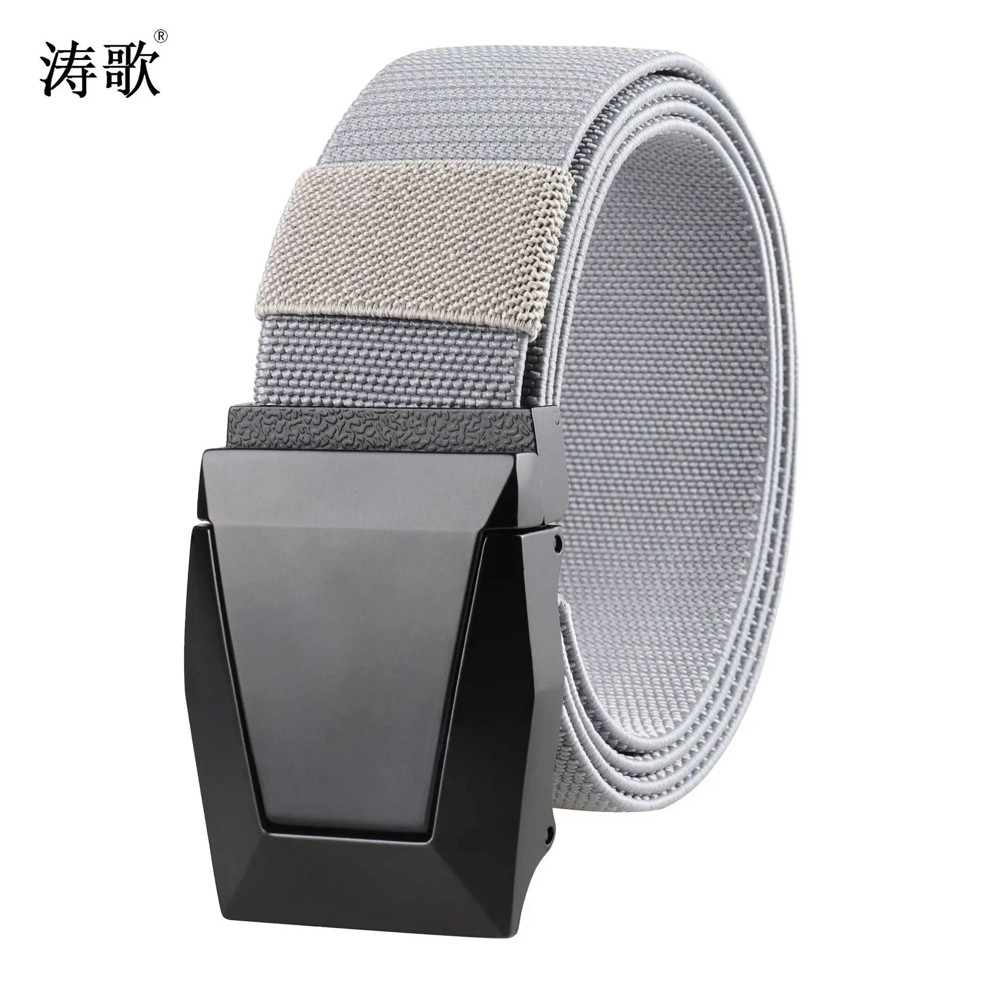 Men's Black Nylon Tactical Belt with Adjustable Buckle - Image 2