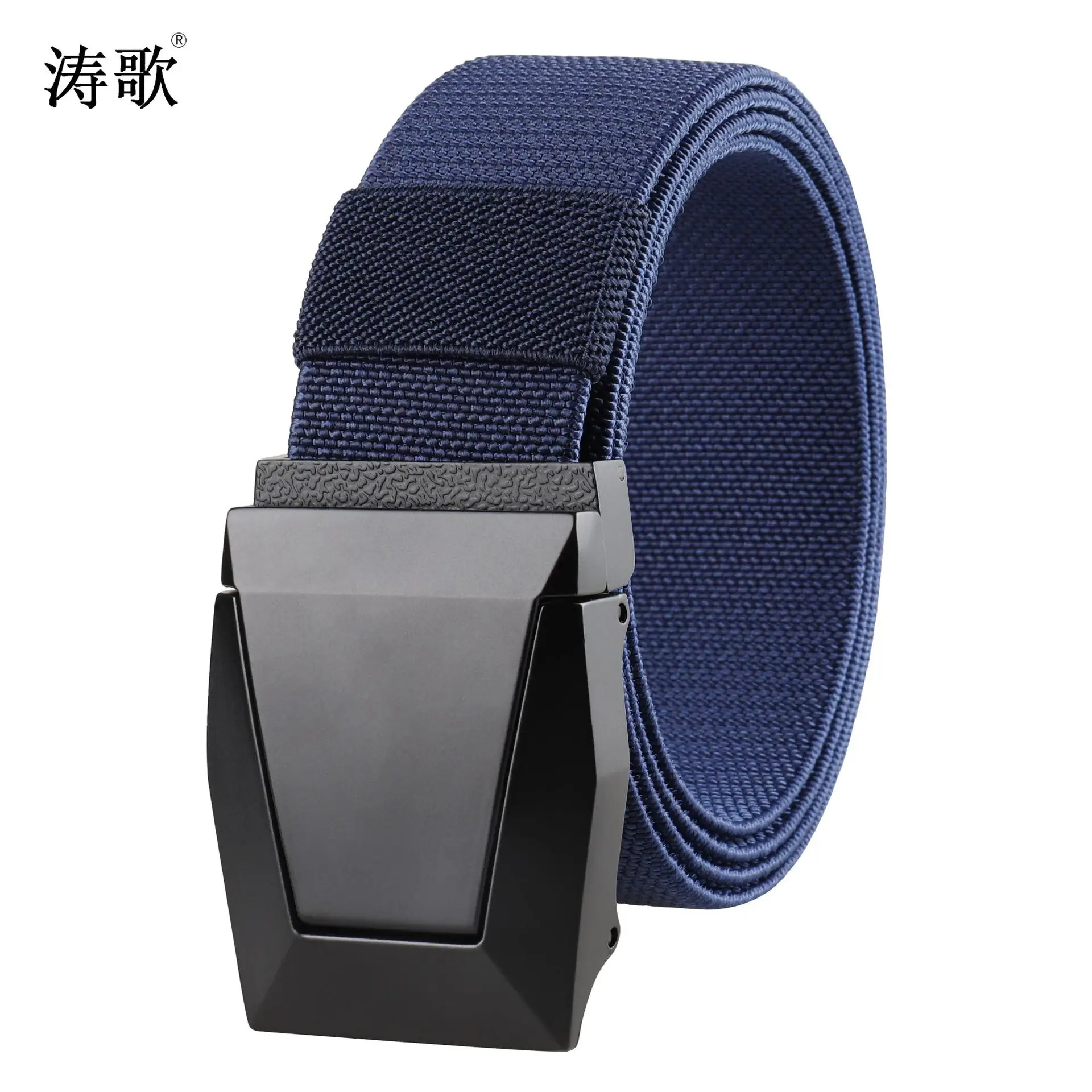 Men's Black Nylon Tactical Belt with Adjustable Buckle - Image 5