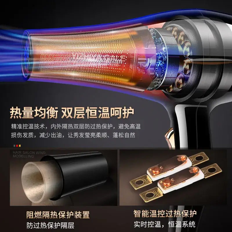 Negative Ion Hair Dryer with Big Wind & Blue Light - Image 15