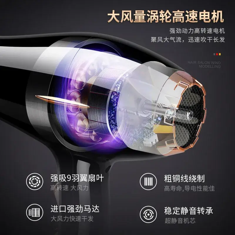 Negative Ion Hair Dryer with Big Wind & Blue Light - Image 16