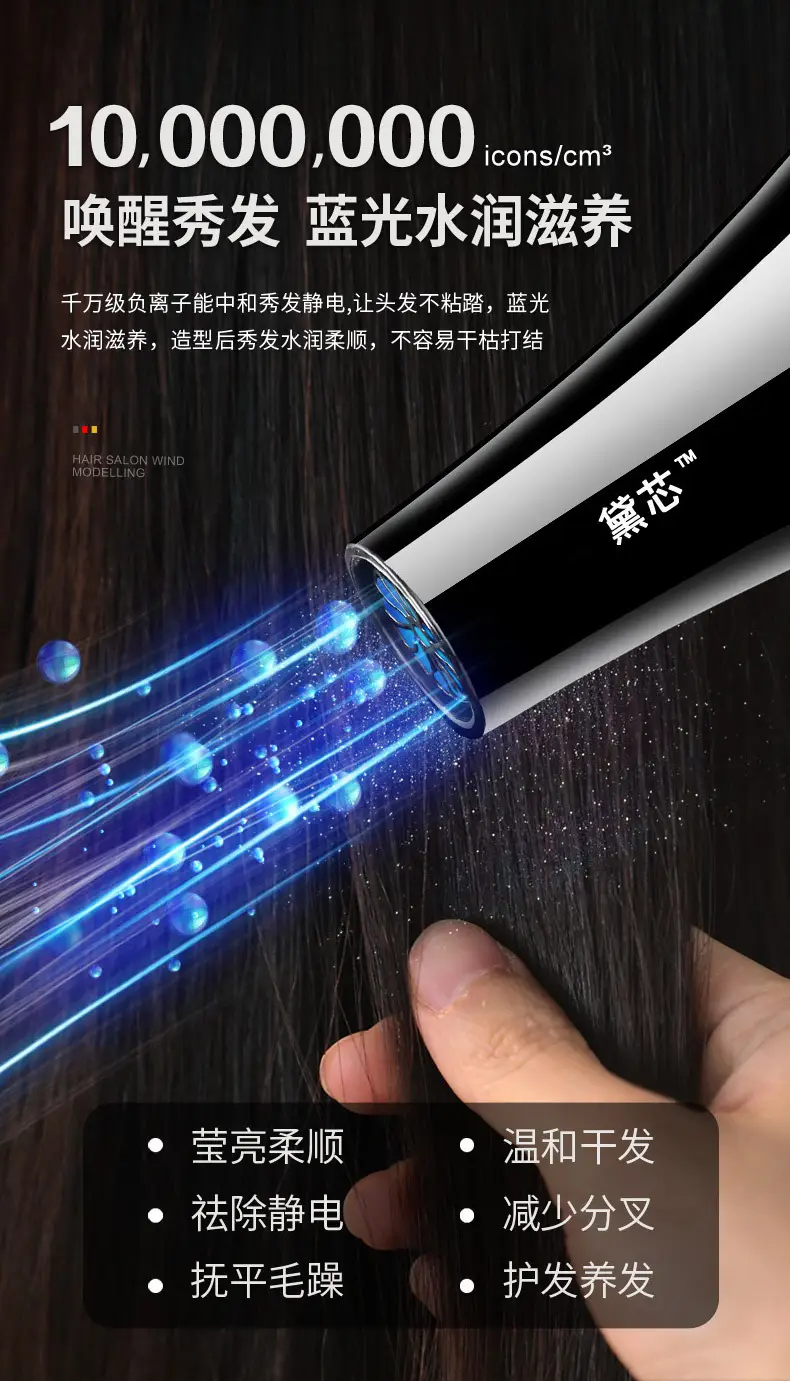 Negative Ion Hair Dryer with Big Wind & Blue Light — feature 12