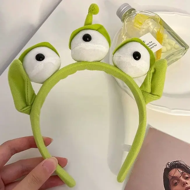Three-Eyed Cute Green Cartoon Headband for Women