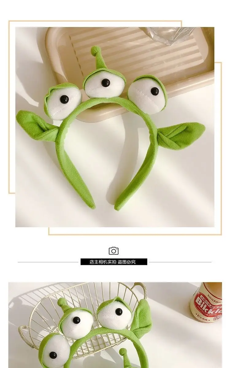 Three-Eyed Cute Green Cartoon Headband for Women — feature 1