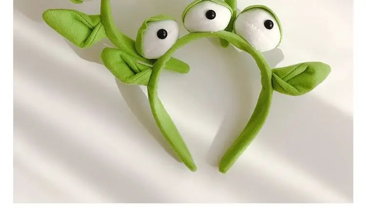 Three-Eyed Cute Green Cartoon Headband for Women — feature 2