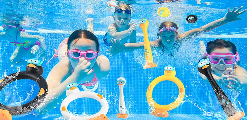 Children's Swimming Pool Water Play Toy Duck Diving Stick Diving Stick Underwater Submersion Air-Closed Training Auction Equipment — feature 1