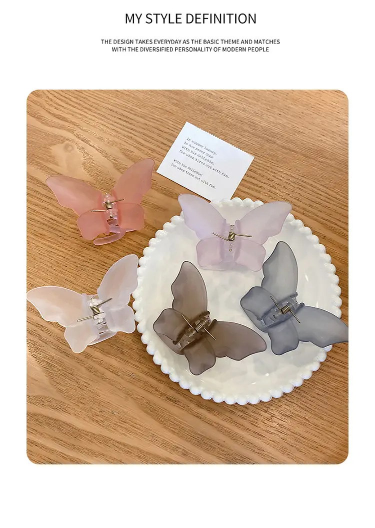 Transparent Butterfly Hair Clip for Girls Summer — feature 12
