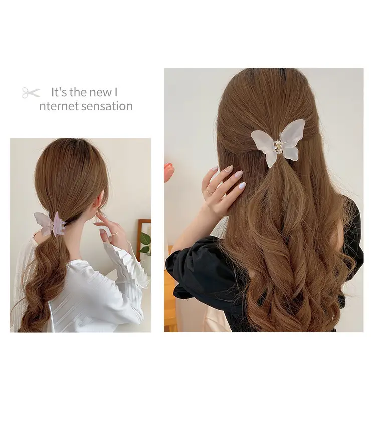 Transparent Butterfly Hair Clip for Girls Summer — feature 4