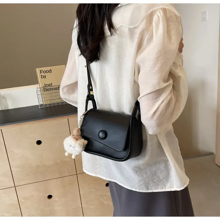 Women's 2024 Retro Square Shoulder Bag Brown Cream — feature 17