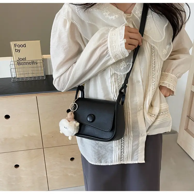 Women's 2024 Retro Square Shoulder Bag Brown Cream — feature 18