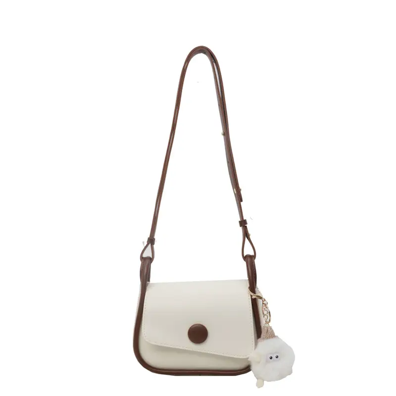 Women's 2024 Retro Square Shoulder Bag Brown Cream - Image 2