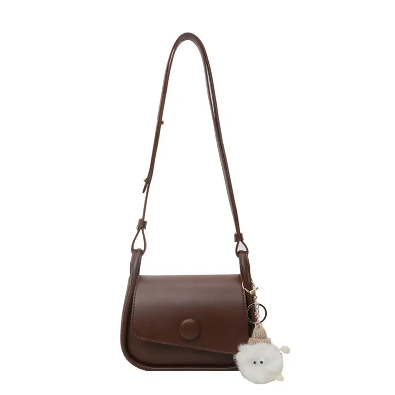 Women's 2024 Retro Square Shoulder Bag Brown Cream - Image 3