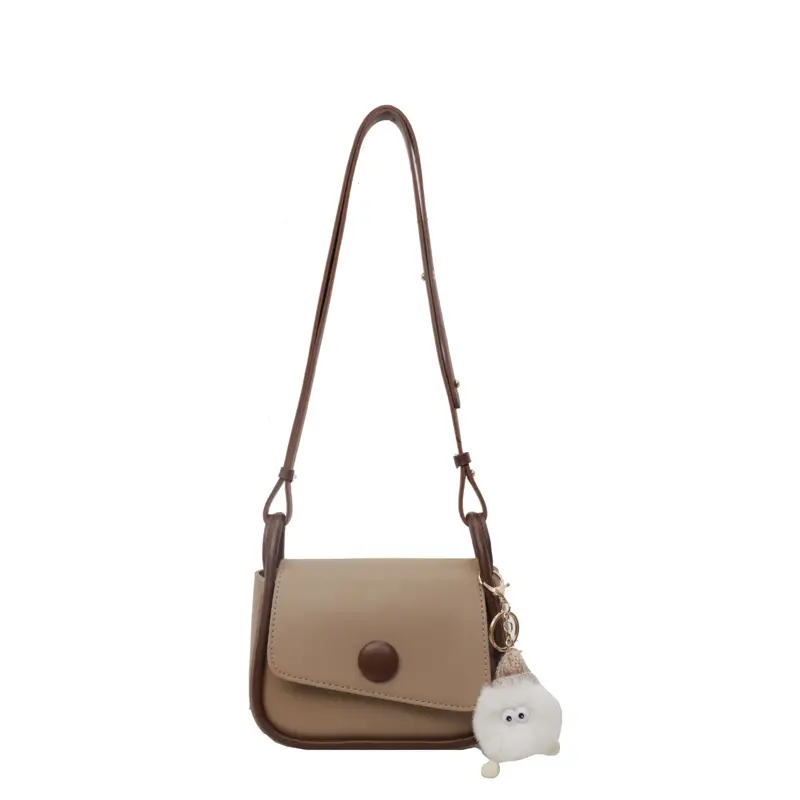 Women's 2024 Retro Square Shoulder Bag Brown Cream - Image 4