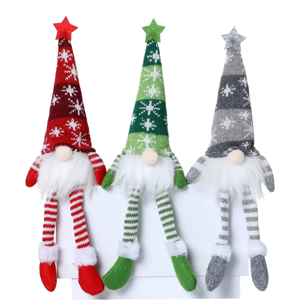 Christmas Knitted Snowflake Hat Dolls Set of 6
