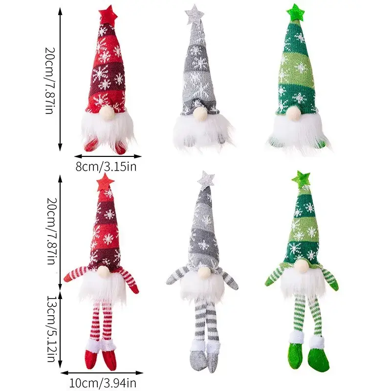 Christmas Knitted Snowflake Hat Dolls Set of 6 — feature 3