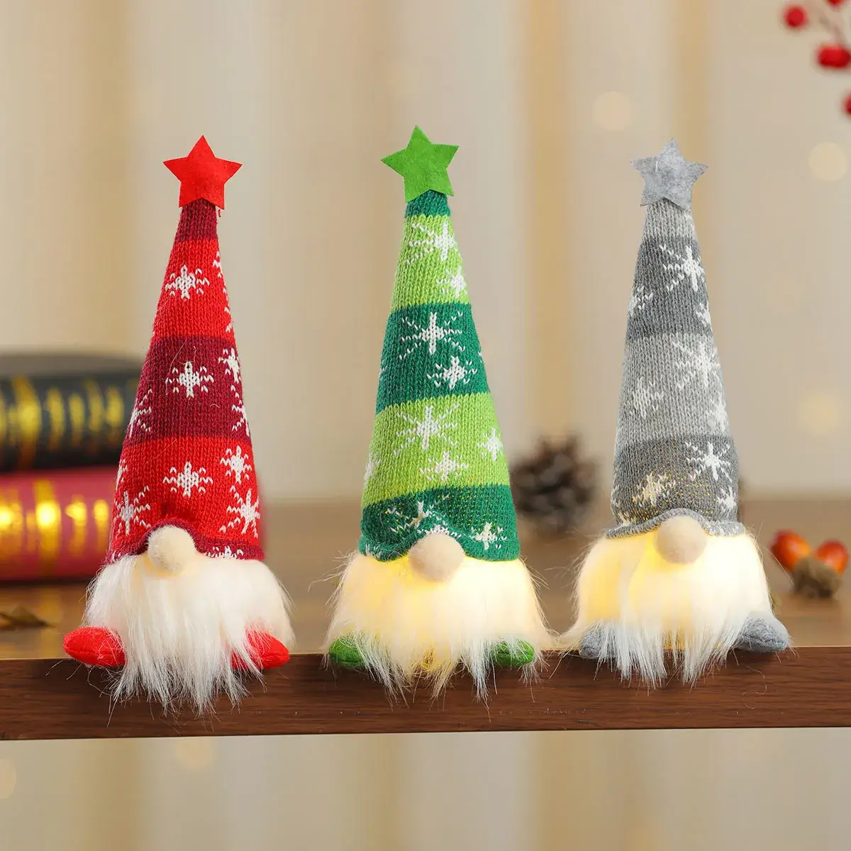 Christmas Knitted Snowflake Hat Dolls Set of 6 — feature 5