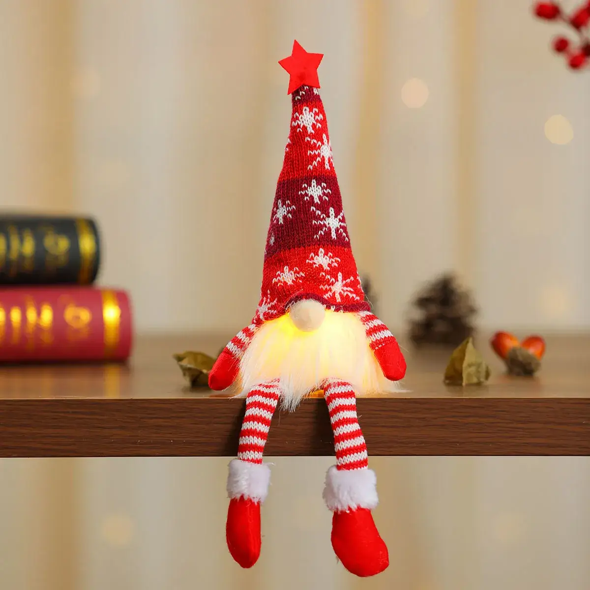 Christmas Knitted Snowflake Hat Dolls Set of 6