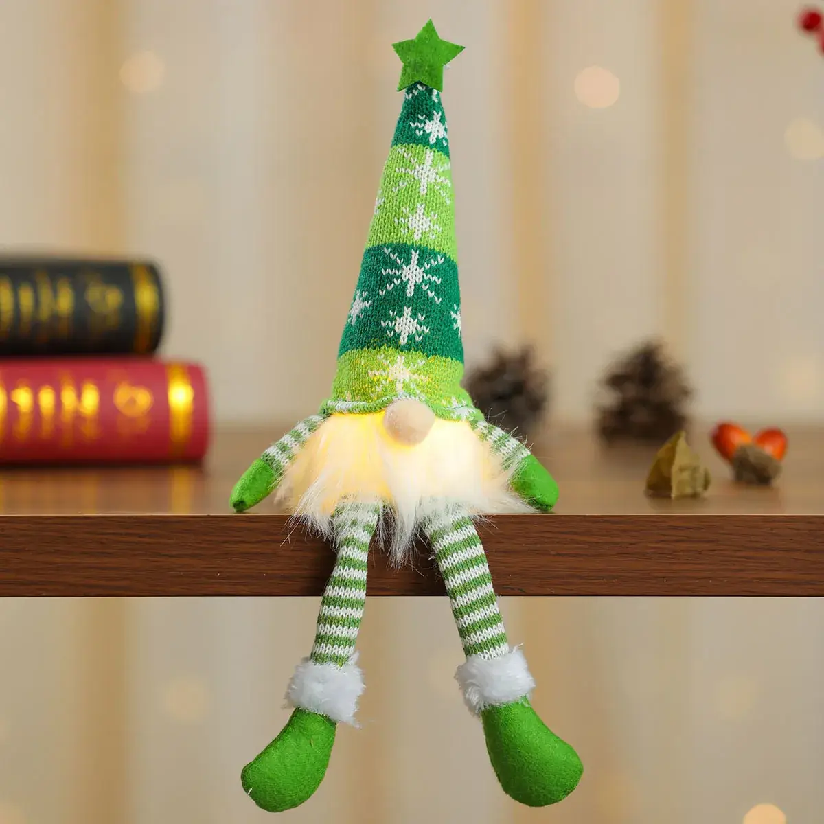Christmas Knitted Snowflake Hat Dolls Set of 6