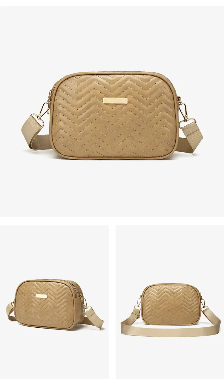 Double Zip Wave Crossbody Bag Brown 2024 — feature 13