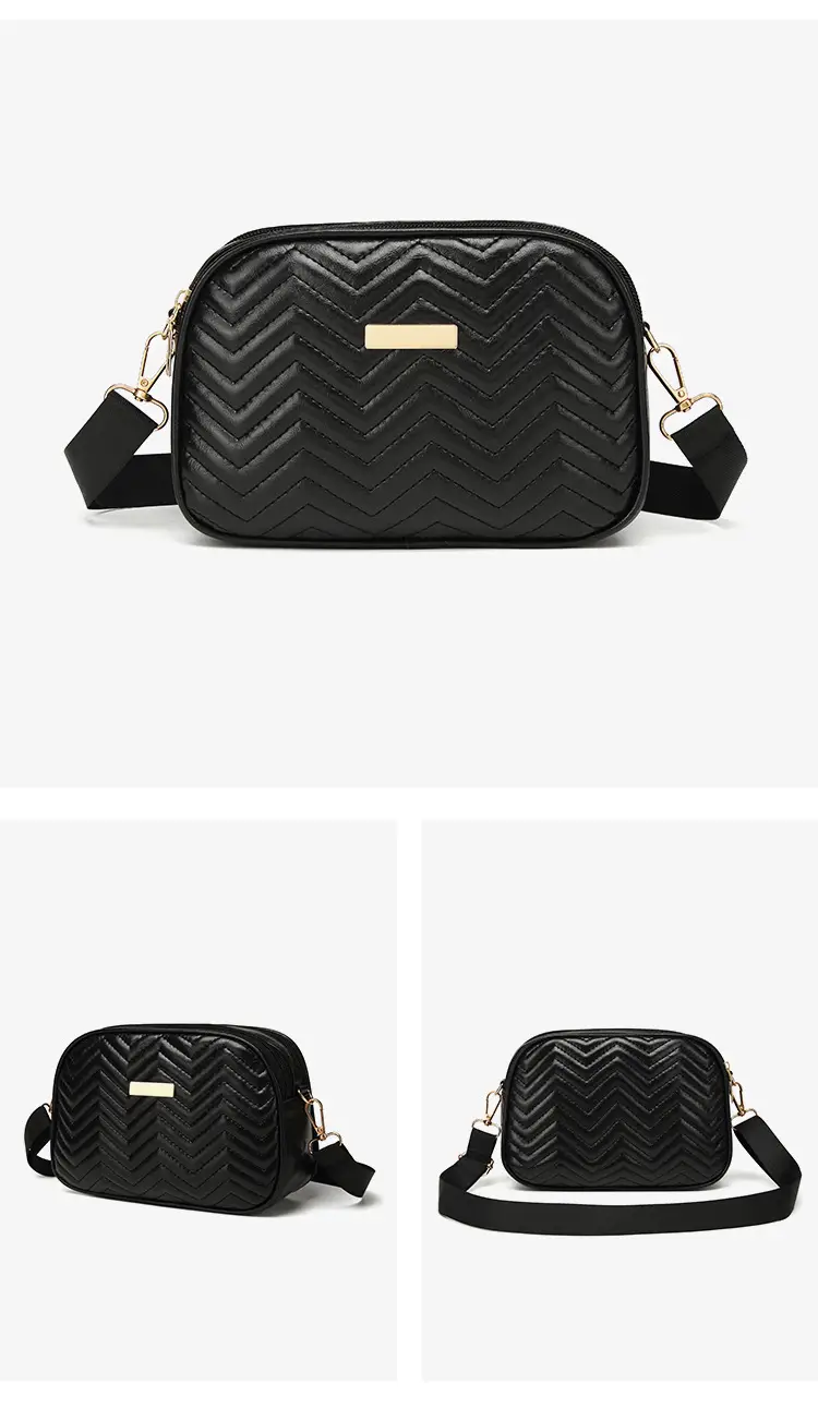 Double Zip Wave Crossbody Bag Brown 2024 — feature 14