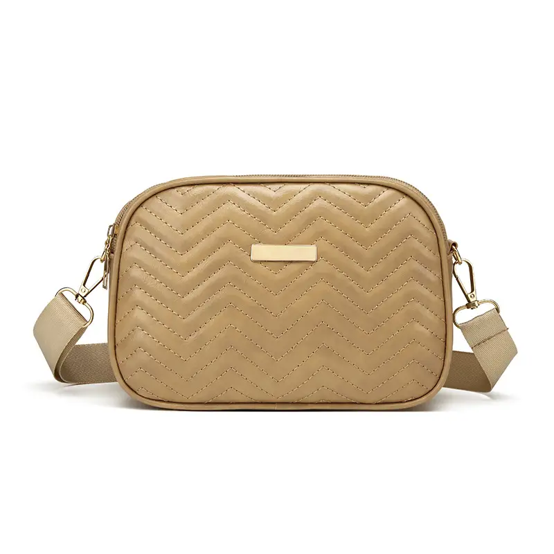 Double Zip Wave Crossbody Bag Brown 2024