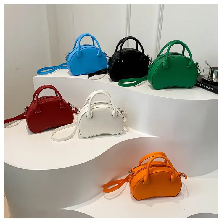 Women Semi-Circular Shoulder Bag Black 2024 - Image 7