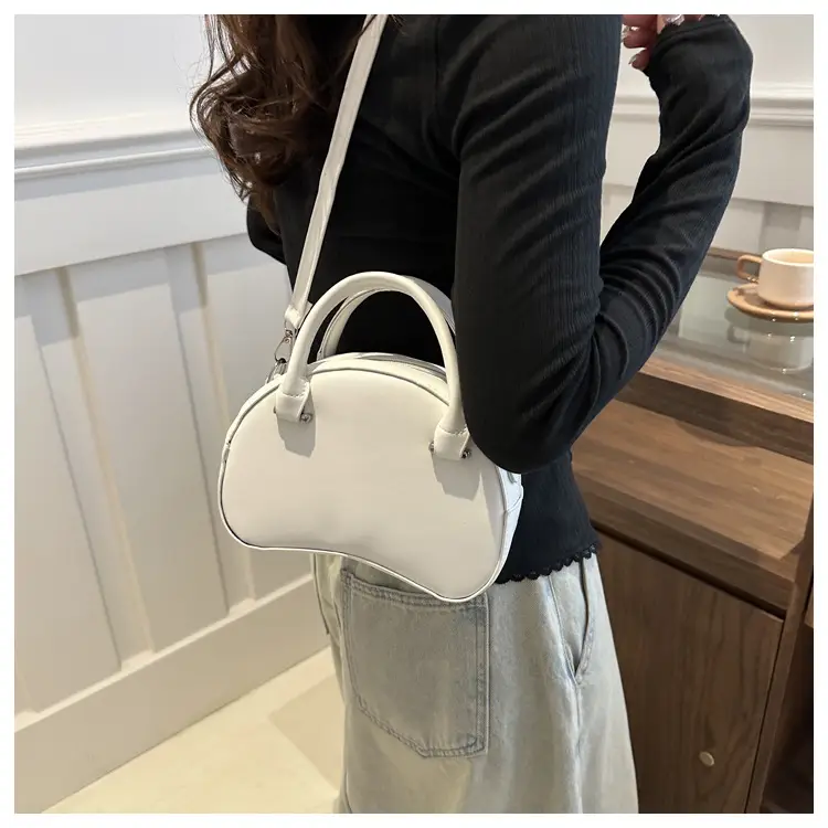 Women Semi-Circular Shoulder Bag Black 2024 — feature 10