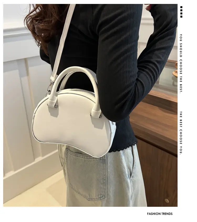 Women Semi-Circular Shoulder Bag Black 2024 — feature 2