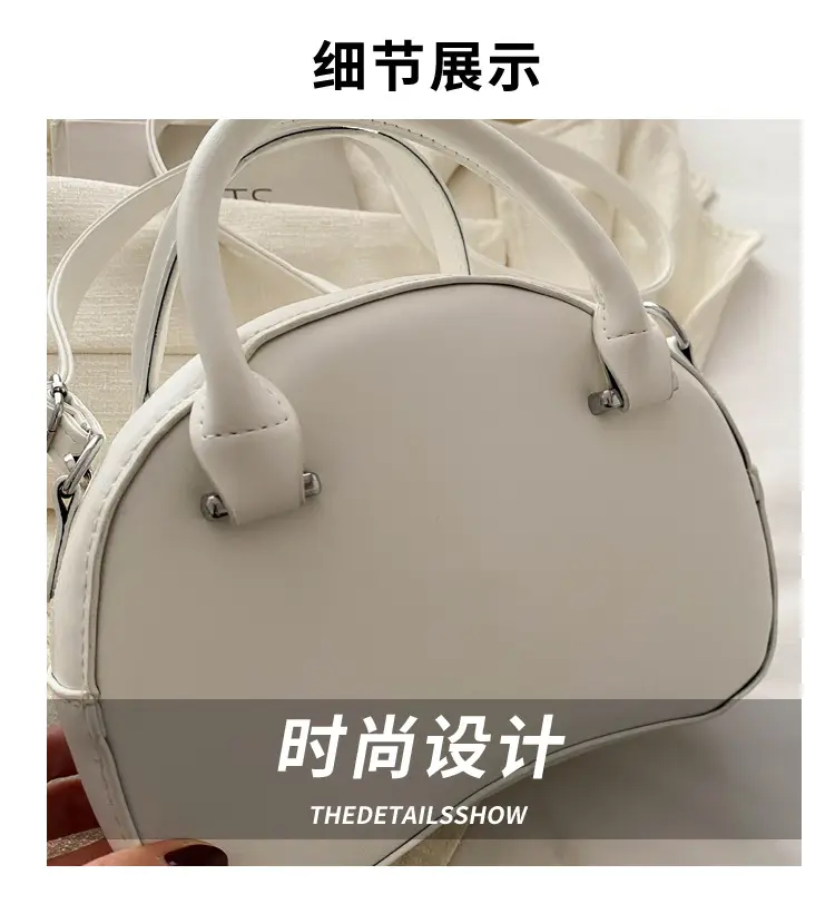 Women Semi-Circular Shoulder Bag Black 2024 — feature 4