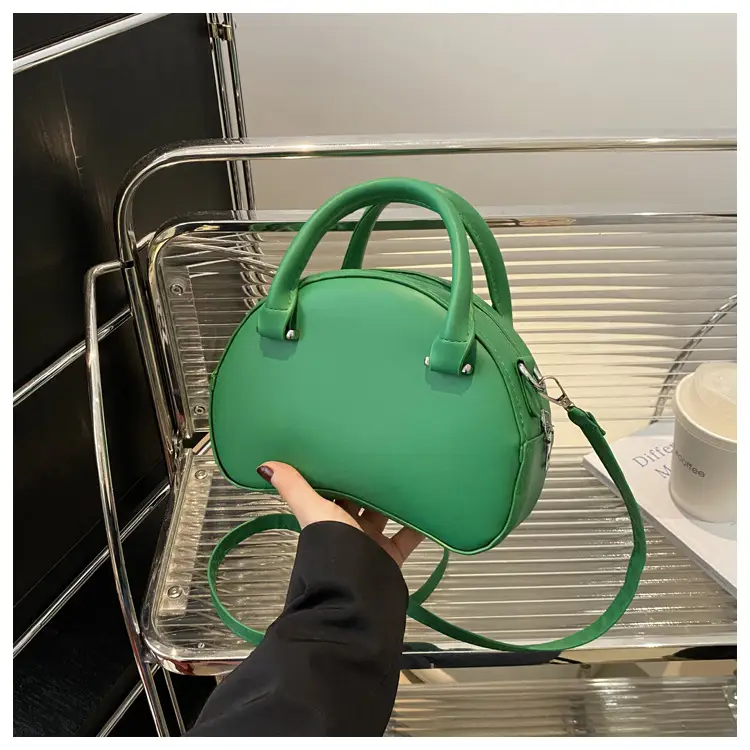 Women Semi-Circular Shoulder Bag Black 2024 - Image 5