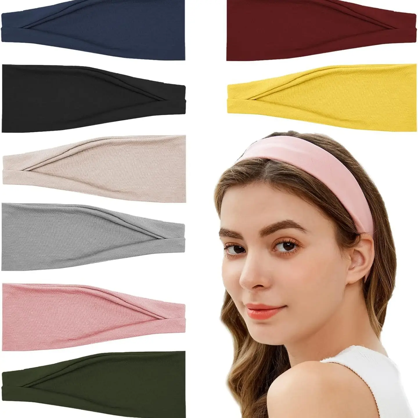 Green Yoga Headband for Women, Sweat-Resistant, Breathable, Elastic Fit - Image 24