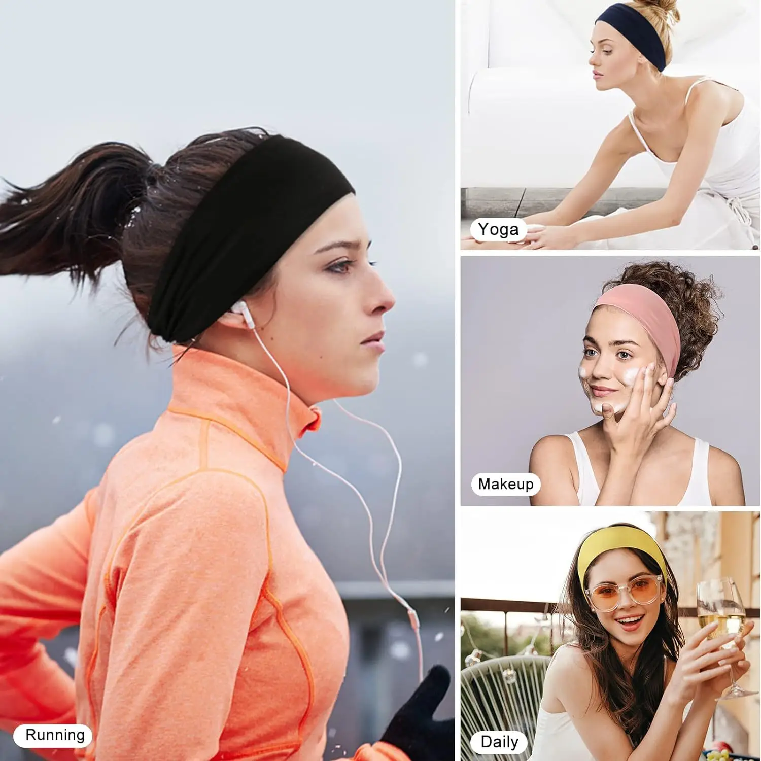Green Yoga Headband for Women, Sweat-Resistant, Breathable, Elastic Fit — feature 8