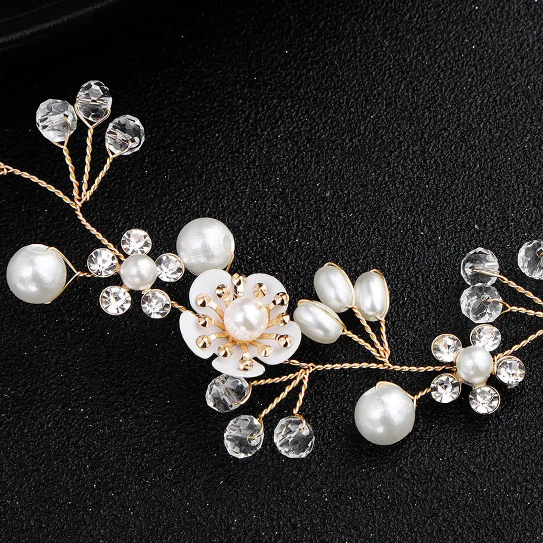 European & American Bride Jewelry Flower Handmade Beaded Headband - Image 5