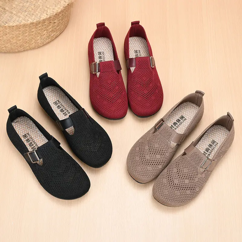 Old Beijing Cloth Shoes Women's New Summer Hollow Mesh Breathable Mother Shoes Non-slip Soft Sole Slip-on Flat Single Shoes - Image 6