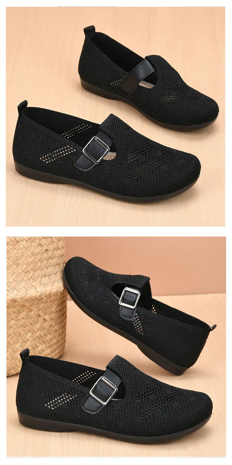 Old Beijing Cloth Shoes Women's New Summer Hollow Mesh Breathable Mother Shoes Non-slip Soft Sole Slip-on Flat Single Shoes — feature 10