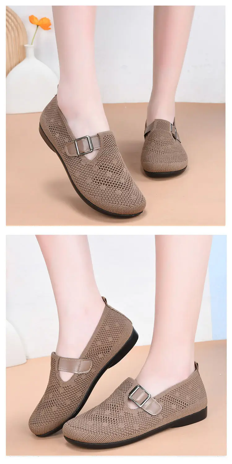 Old Beijing Cloth Shoes Women's New Summer Hollow Mesh Breathable Mother Shoes Non-slip Soft Sole Slip-on Flat Single Shoes — feature 12