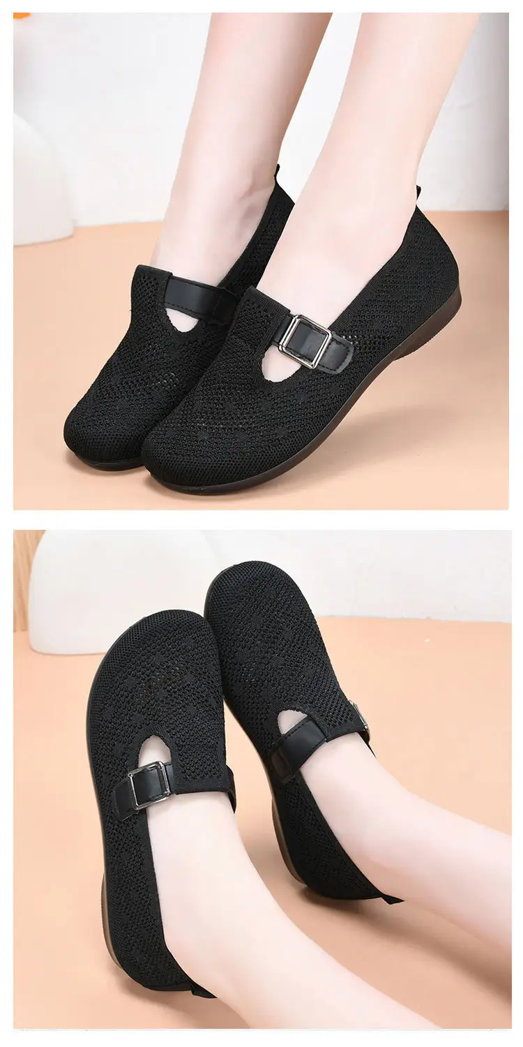 Old Beijing Cloth Shoes Women's New Summer Hollow Mesh Breathable Mother Shoes Non-slip Soft Sole Slip-on Flat Single Shoes — feature 15