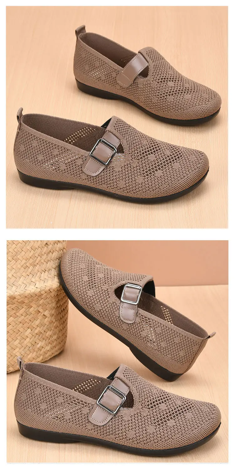 Old Beijing Cloth Shoes Women's New Summer Hollow Mesh Breathable Mother Shoes Non-slip Soft Sole Slip-on Flat Single Shoes — feature 8
