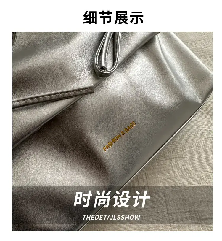 Black Bow Pleated Shoulder Bag for Women — feature 2