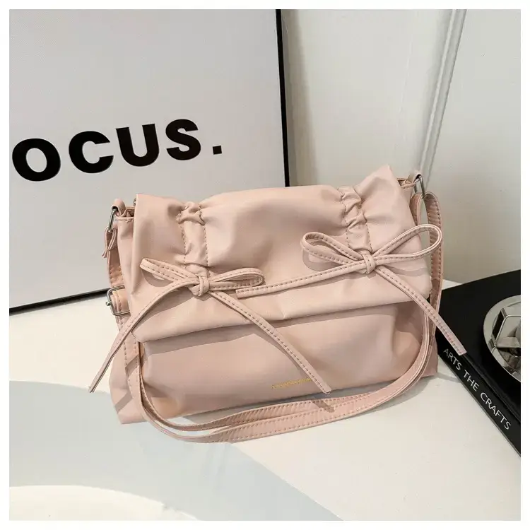 Black Bow Pleated Shoulder Bag for Women — feature 23