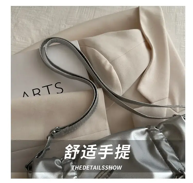 Black Bow Pleated Shoulder Bag for Women — feature 3