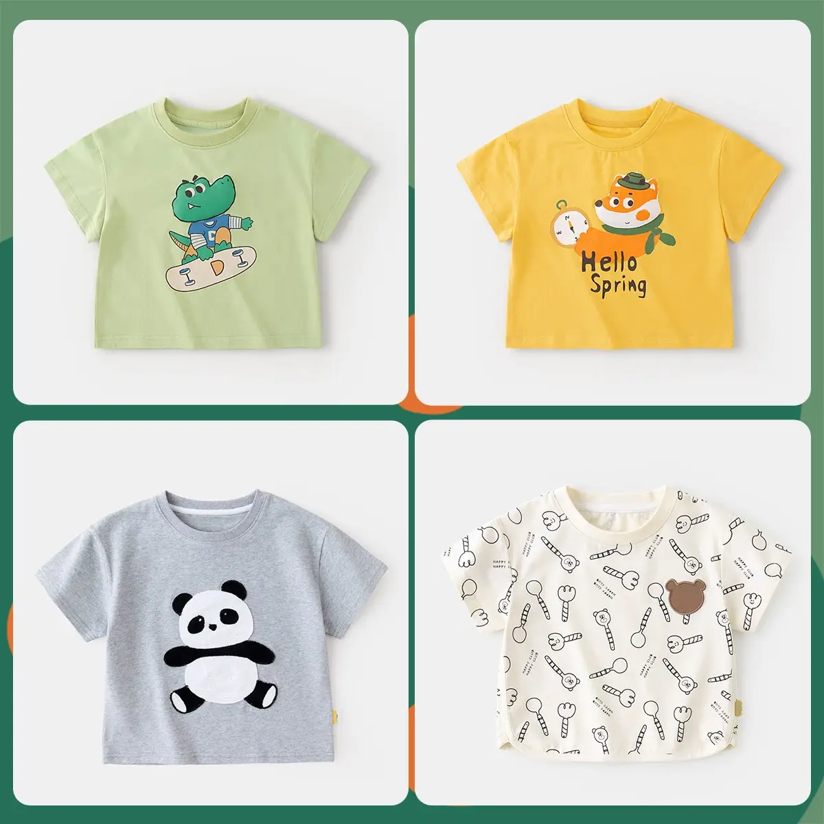 Doodle Kids Summer T-Shirt Light Green Boys