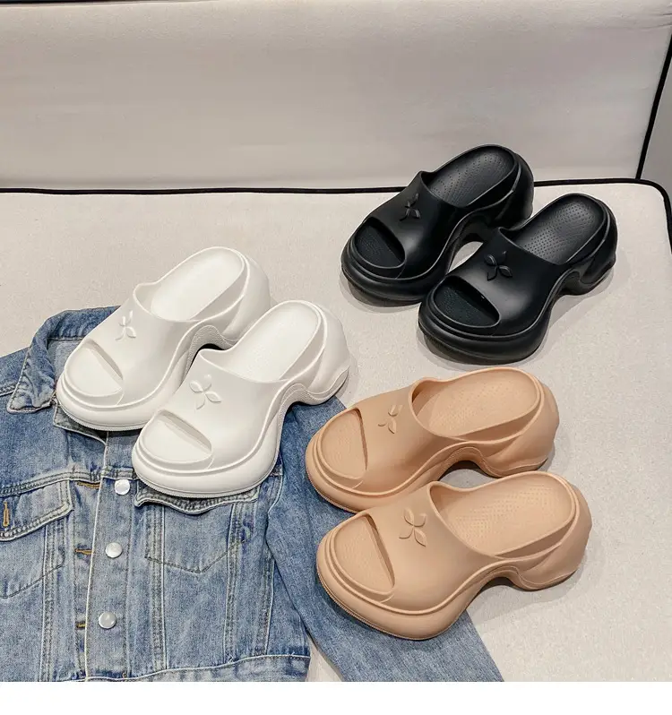 Thick-Soled Slippers for Women, European and American Style, Trendy Eva Soft-Soled, Internet Celebrity Style, High-Heeled, One-Strap Sandals, Cross-Border Comfortable — feature 1