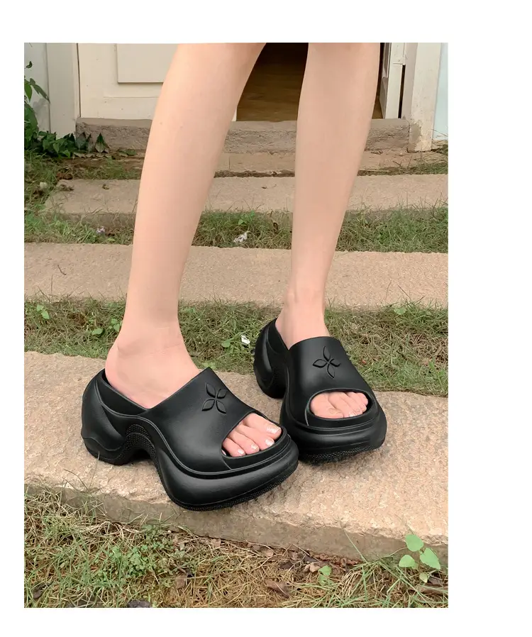 Thick-Soled Slippers for Women, European and American Style, Trendy Eva Soft-Soled, Internet Celebrity Style, High-Heeled, One-Strap Sandals, Cross-Border Comfortable — feature 36