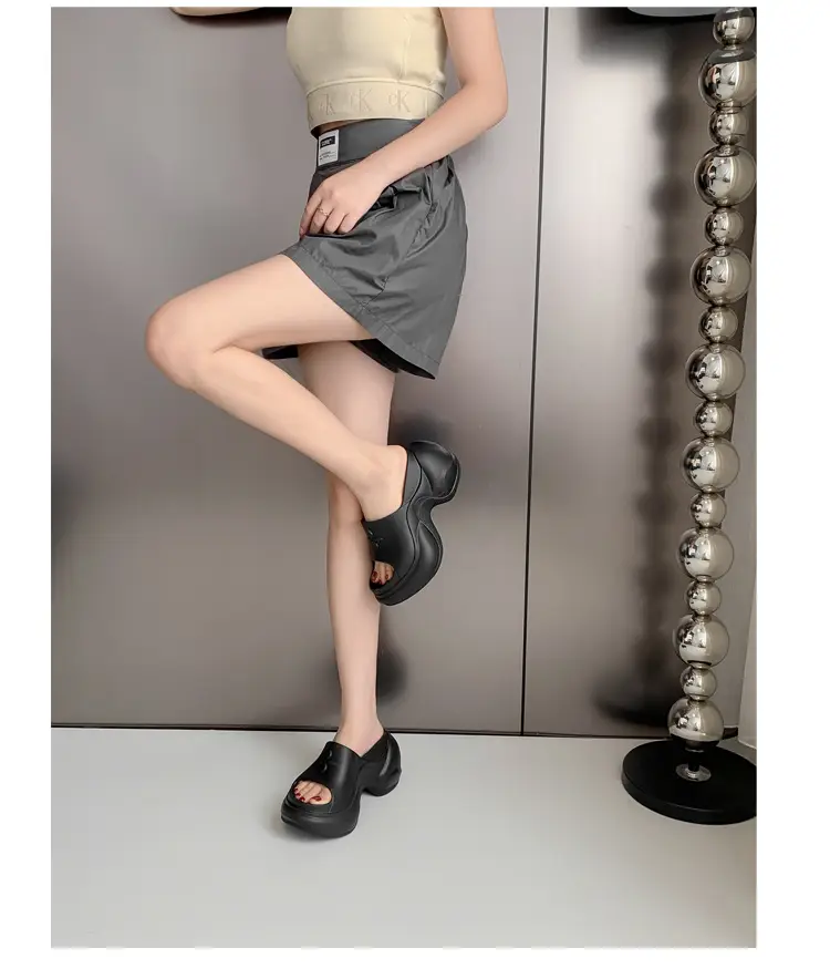 Thick-Soled Slippers for Women, European and American Style, Trendy Eva Soft-Soled, Internet Celebrity Style, High-Heeled, One-Strap Sandals, Cross-Border Comfortable — feature 38