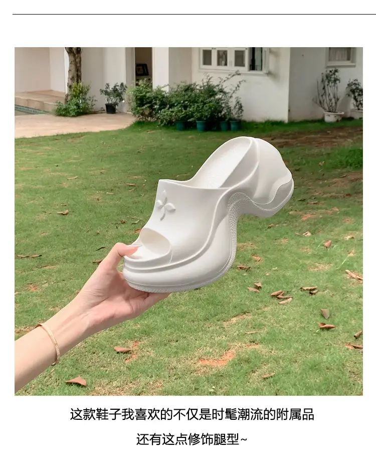 Thick-Soled Slippers for Women, European and American Style, Trendy Eva Soft-Soled, Internet Celebrity Style, High-Heeled, One-Strap Sandals, Cross-Border Comfortable — feature 4