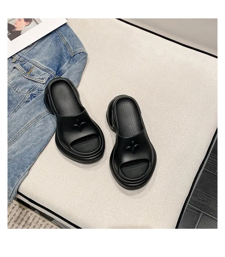 Thick-Soled Slippers for Women, European and American Style, Trendy Eva Soft-Soled, Internet Celebrity Style, High-Heeled, One-Strap Sandals, Cross-Border Comfortable — feature 45
