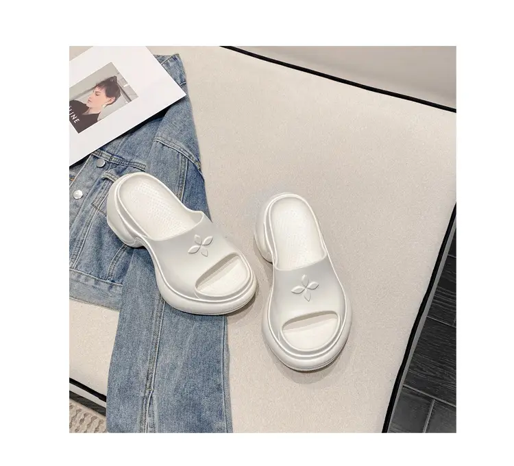 Thick-Soled Slippers for Women, European and American Style, Trendy Eva Soft-Soled, Internet Celebrity Style, High-Heeled, One-Strap Sandals, Cross-Border Comfortable — feature 46