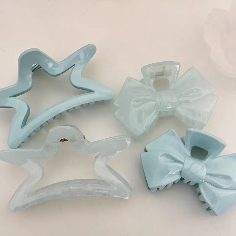 Cream Blue Jelly Starfish Hair Clip Large - Image 5