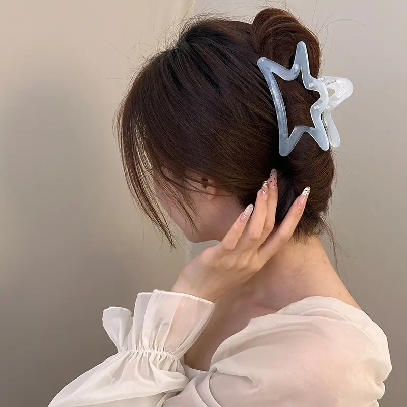 Cream Blue Jelly Starfish Hair Clip Large - Image 6