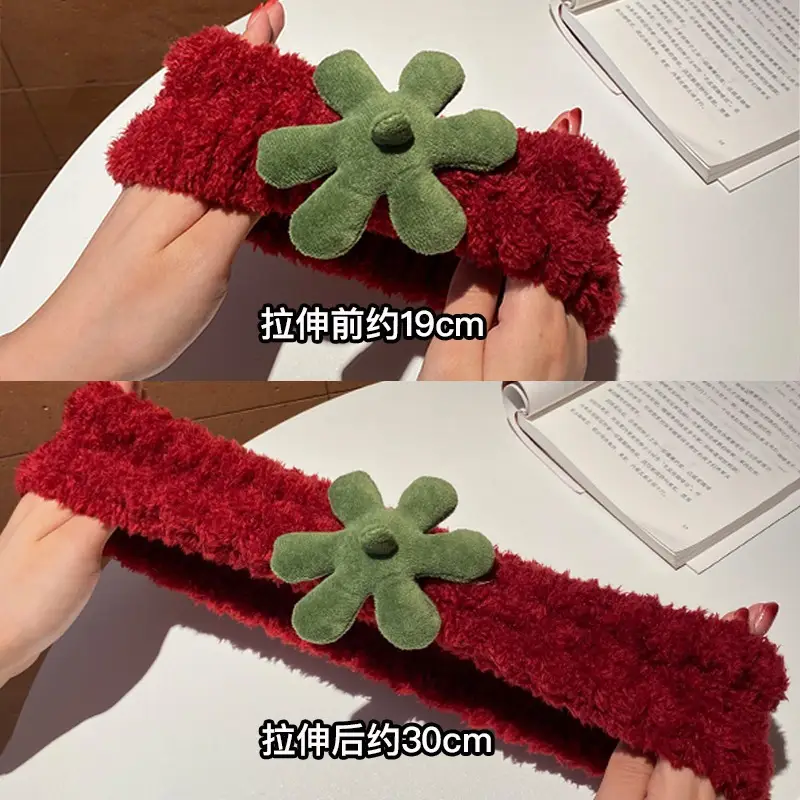 Pink Plush Hair Band for Women Wash Face Makeup Pressure
